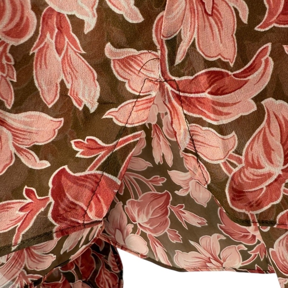 NWOT Veronica Beard Ashlynn Silk Floral Blouse Top Deep Ochre Multi Size 6 - Picture 12 of 16
